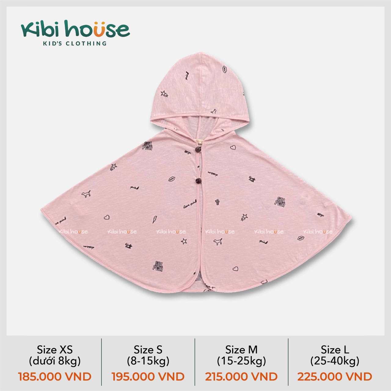 Áo choàng chống nắng size S + 1 khẩu trang cho bé dưới 15kg
