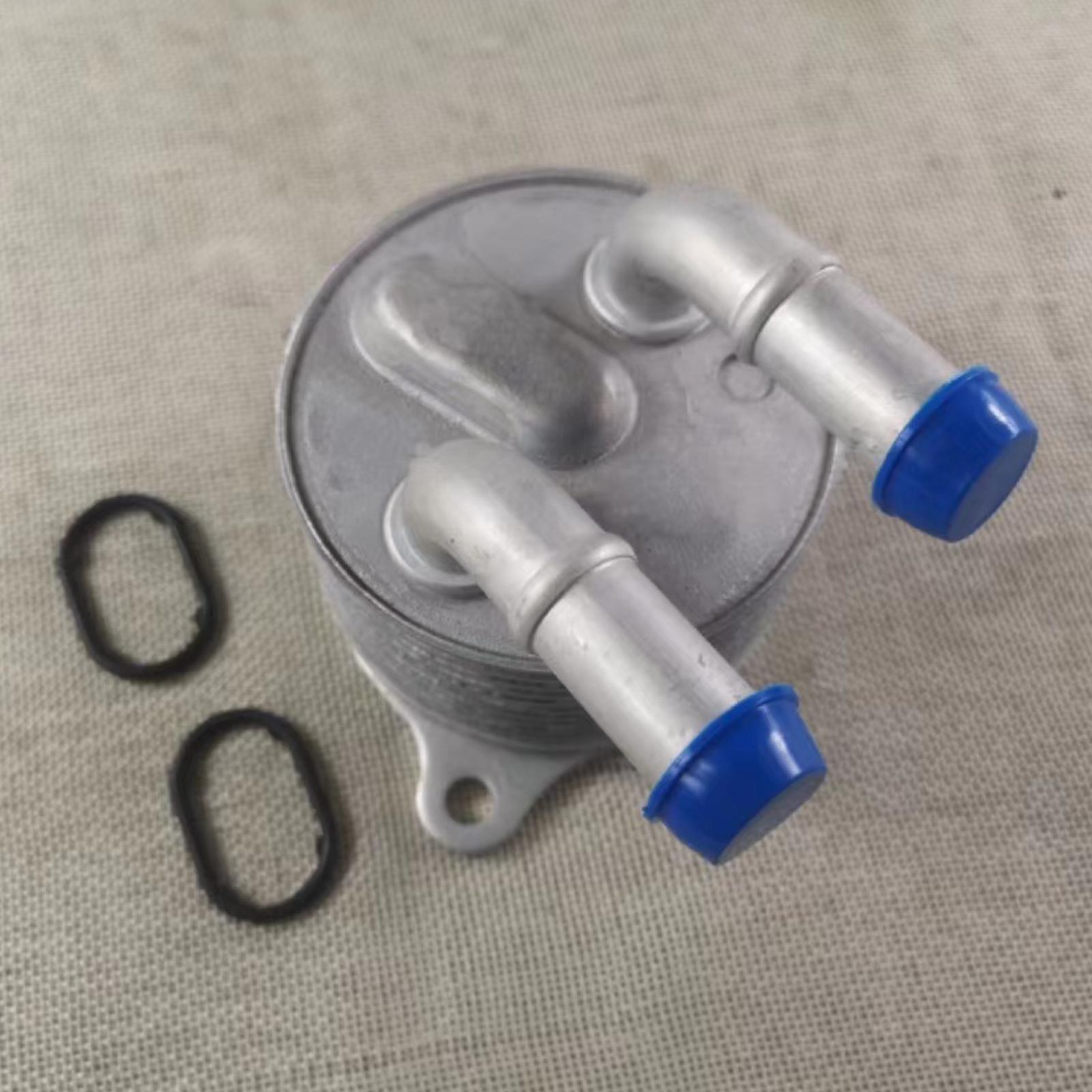 Auto Engine Oil Cooler 24148627861 7089720 with Gaskets for BMW x1 Mini Cooper Oil Cooler Kit Silver