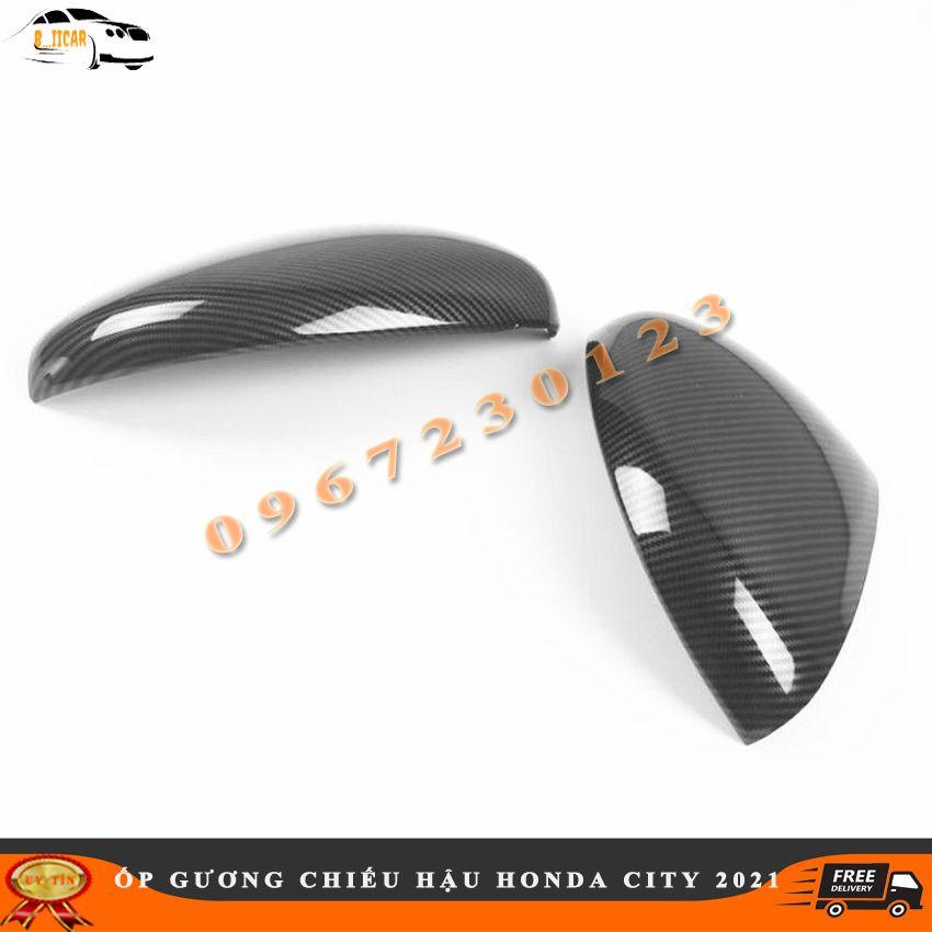 Bộ 2 Ốp Gương Chiếu Hậu cho HONDA CITY 2021 Cacbon Và Mạ Crom Chuẩn Phom Xe