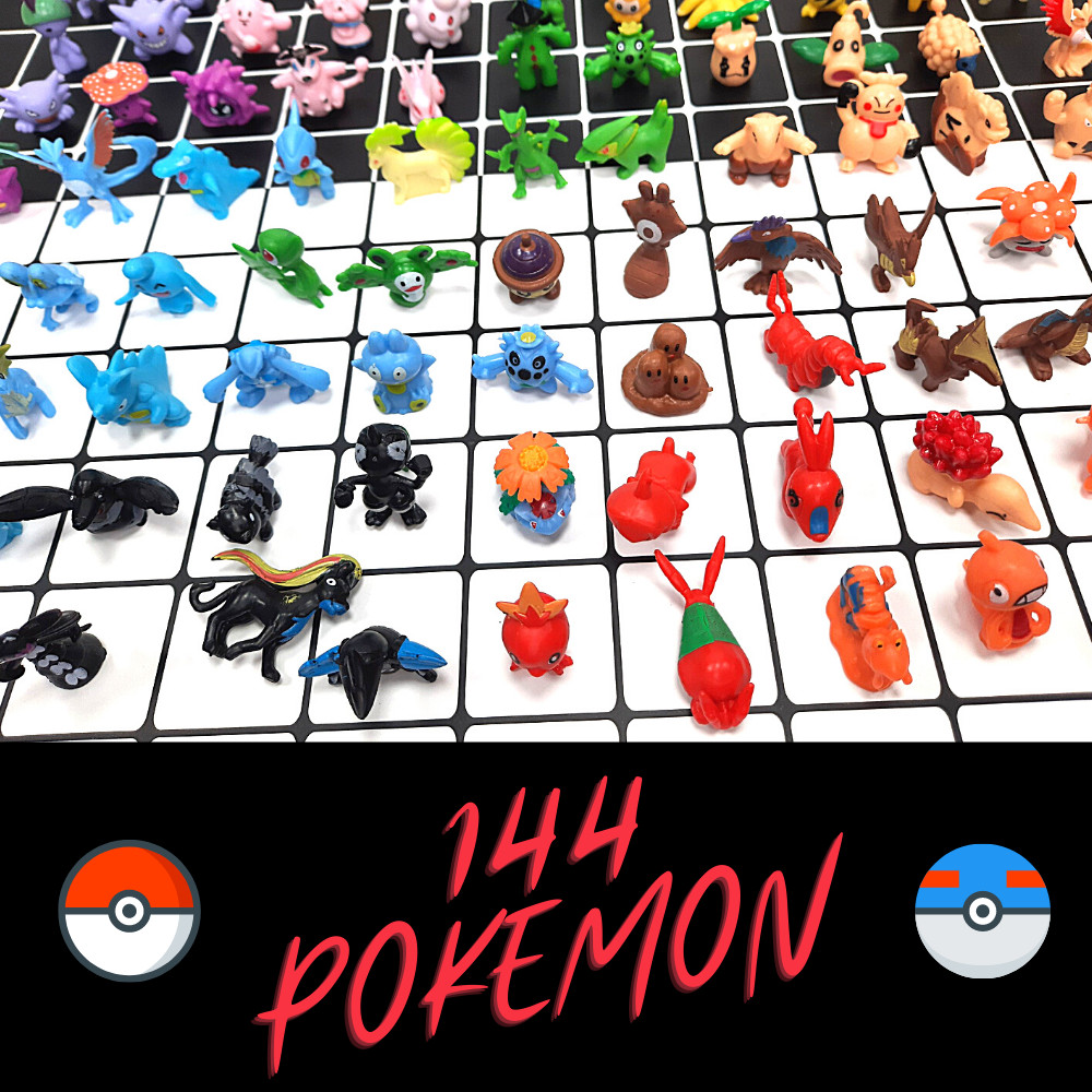 Bộ 144 Mô Hình Nhân Vật Pokemon Trang Trí