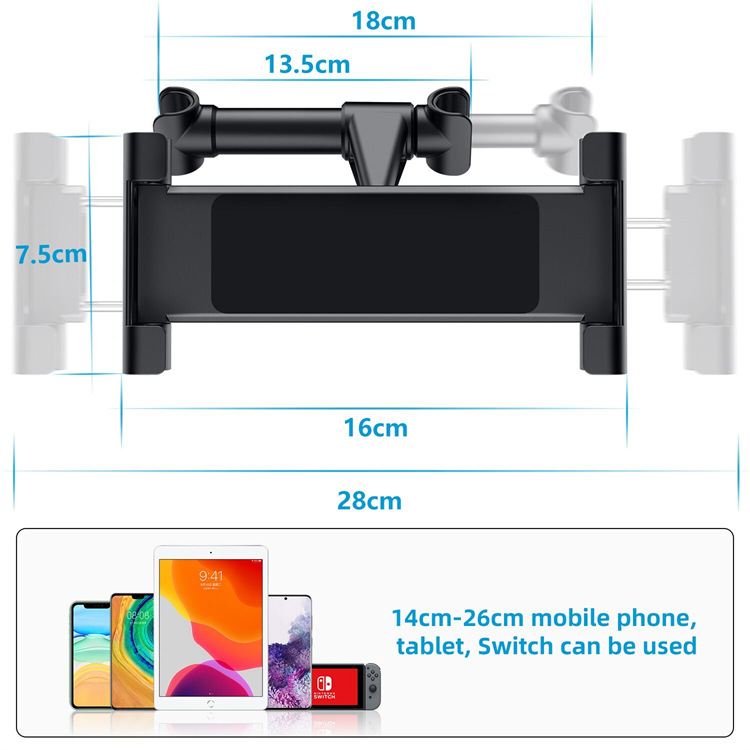 Chân Đế kẹp điện thoại máy tính bảng 2in1 sau ghế ô tô Phone Tablet Shelf In Back Seats