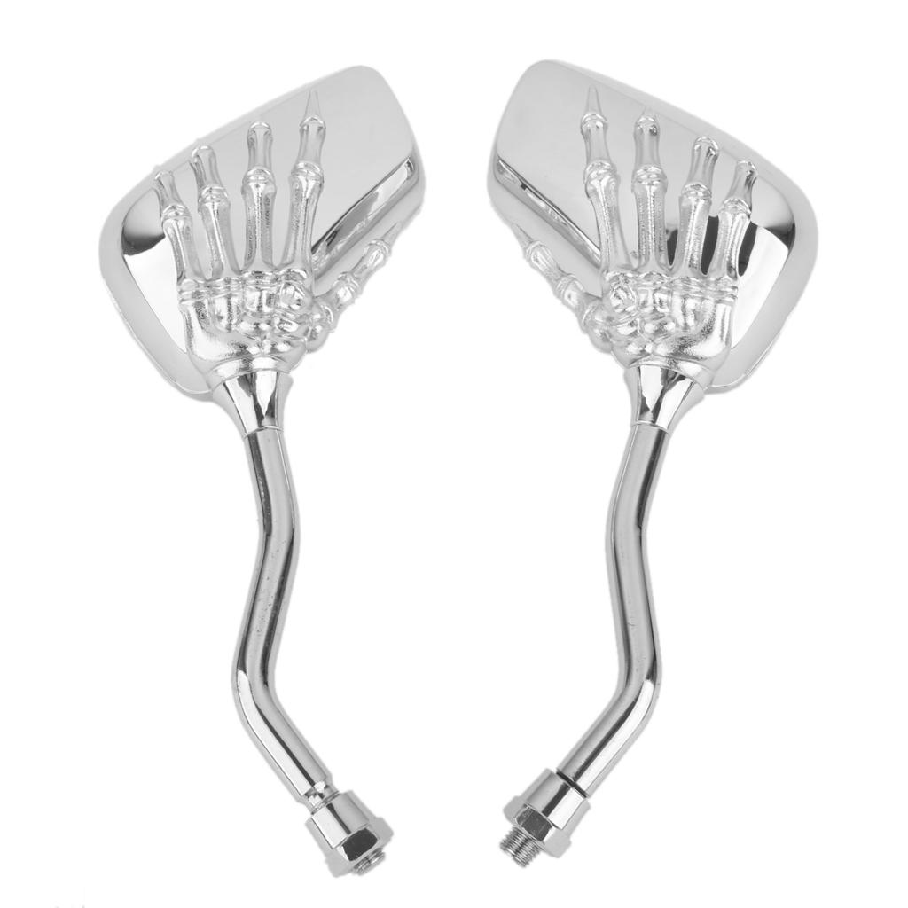 Motorcycle Skull hand Rear View Side Mirrors for   Suzuki 8/10mm