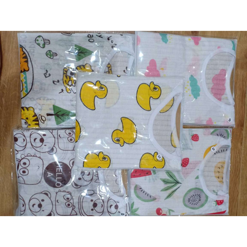 Bộ Cotton Giấy Sợi Tre Thông Hơi cho bé trai và bé gái từ 6-16kg (Giao màu ngẫu nhiên)