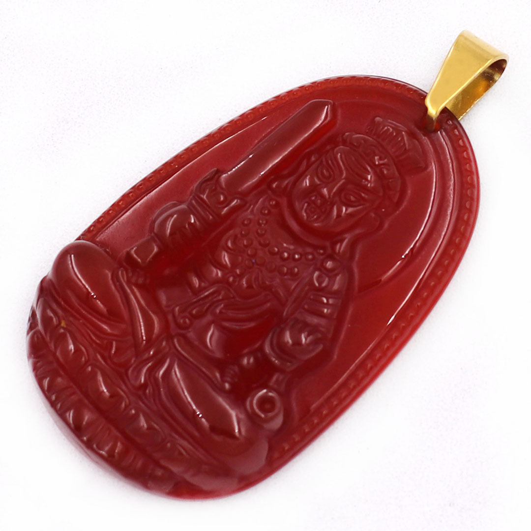Mặt Phật Bất Động Minh Vương thạch anh đỏ 3.6cm - Phật bản mệnh tuổi Dậu