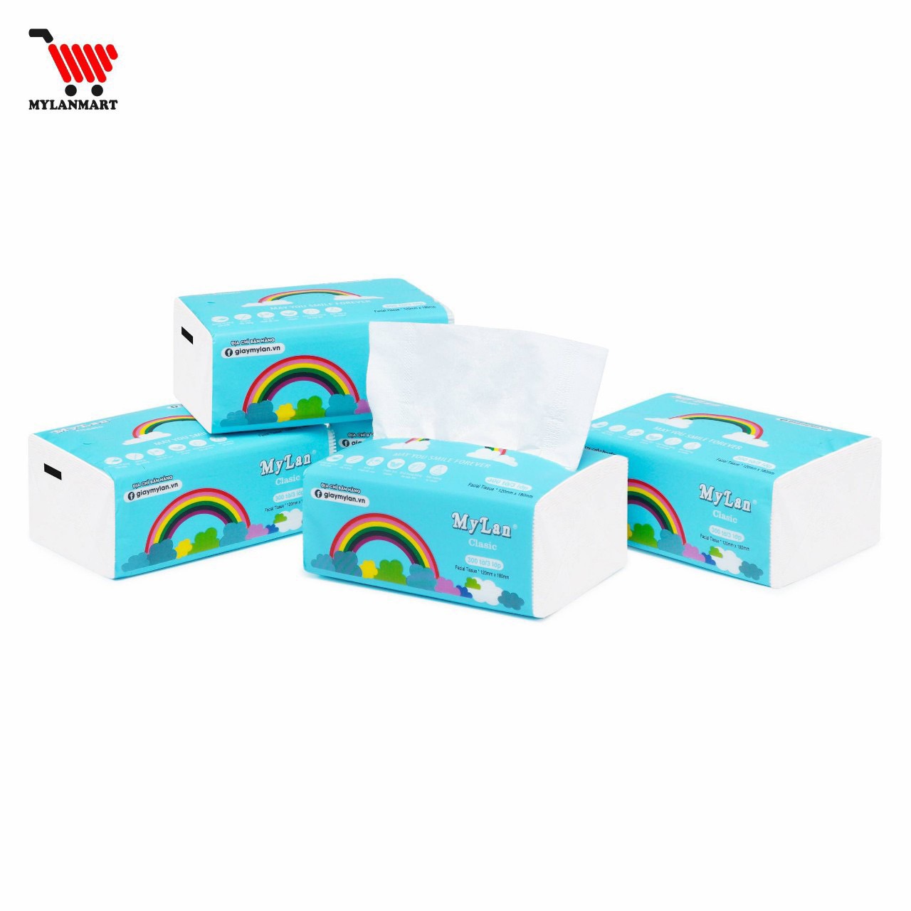 Thùng 30 gói giấy ăn cầu vồng MyLan