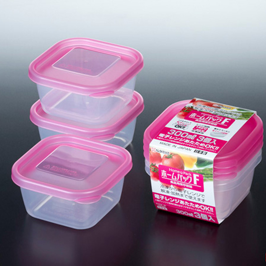 Hộp để đồ có nắp màu hồng 380ml  - Hàng nội địa Nhật