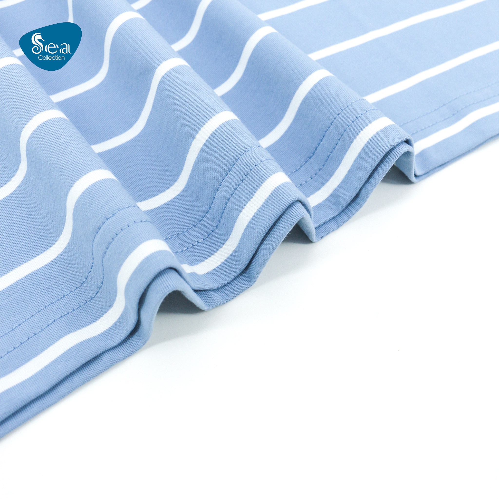 Áo thun polo nam Sea Collection sọc thêu Pros 9025
