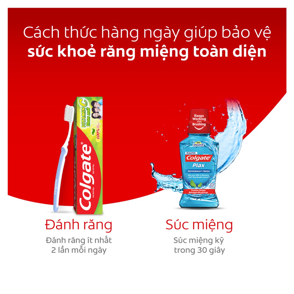 Bộ 3 Kem đánh răng Colgate Vitamin C thơm mát 170g/ tuýp