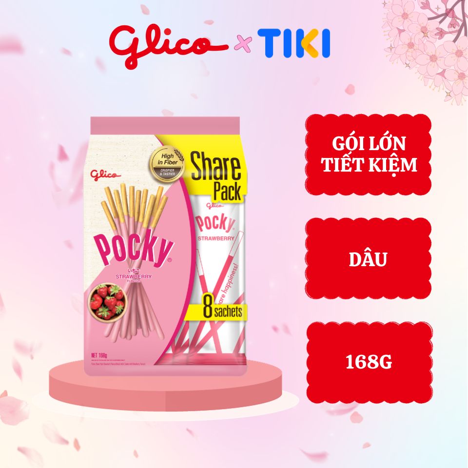 Bánh Que Glico Pocky Kem Dâu 168g | Glico