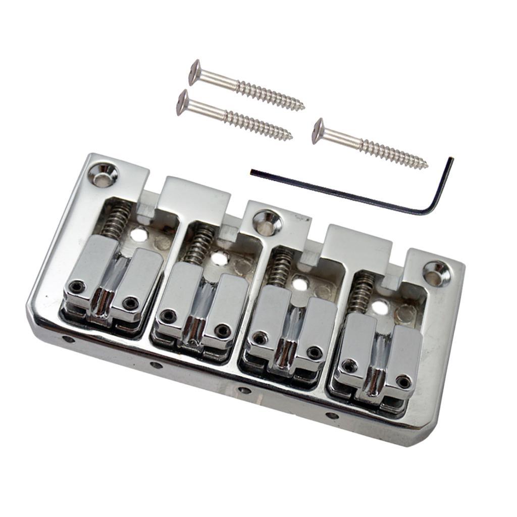 2x 4 String Bass Guitar Bridge with Wrench Screws Musical Parts