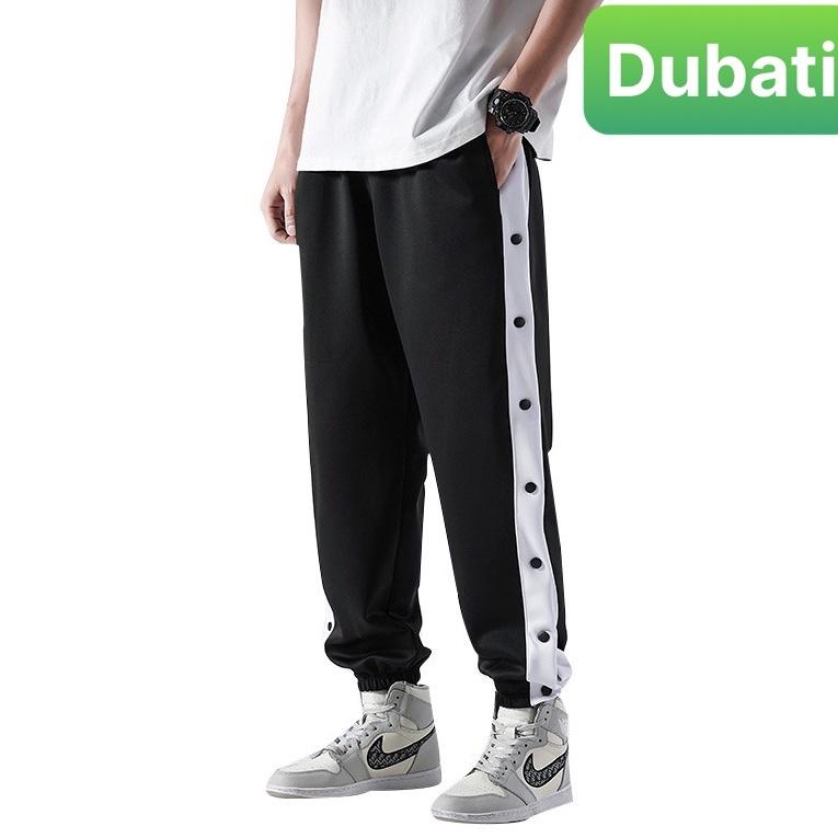 QUẦN JOGGER THỂ THAO NAM NỮ UNISEX CHẤT NỈ DÀY DA CÁ ỐNG SUÔNG RỘNG 7 CÚC BẤM THỜI TRANG THU ĐÔNG CAO CẤP - DUBATI F