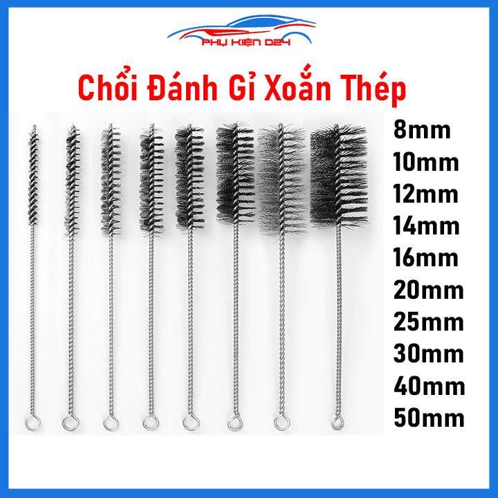 Chổi đánh gỉ sợi thép xoắn tròn đường kính 8mm/10mm/12mm/14mm/16mm/20mm/25mm/30mm/40mm/50mm