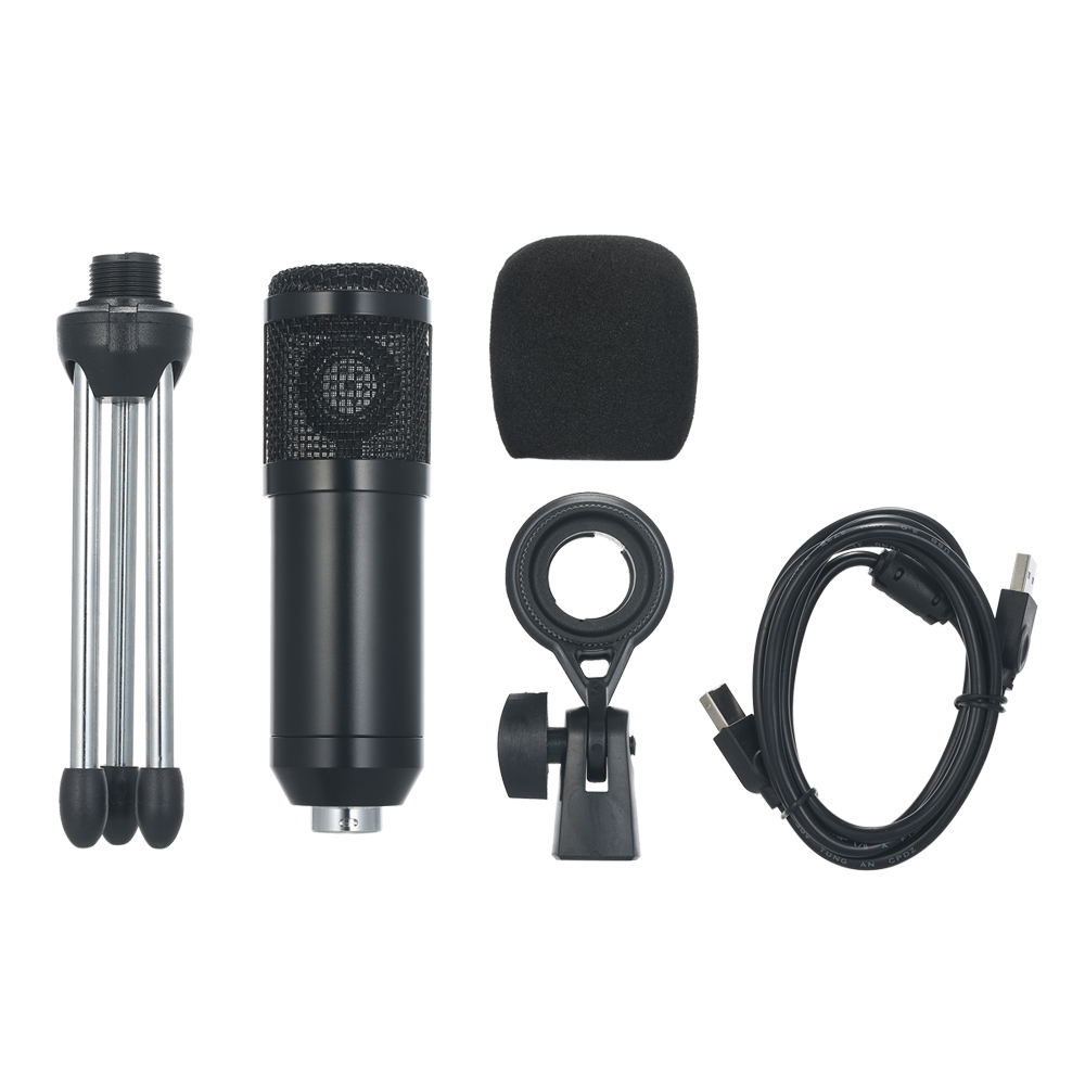 Micrô Ngưng Tụ USB Ghi Âm Truyền Hình Trực Tiếp Với Chân Máy Kẹp Xốp