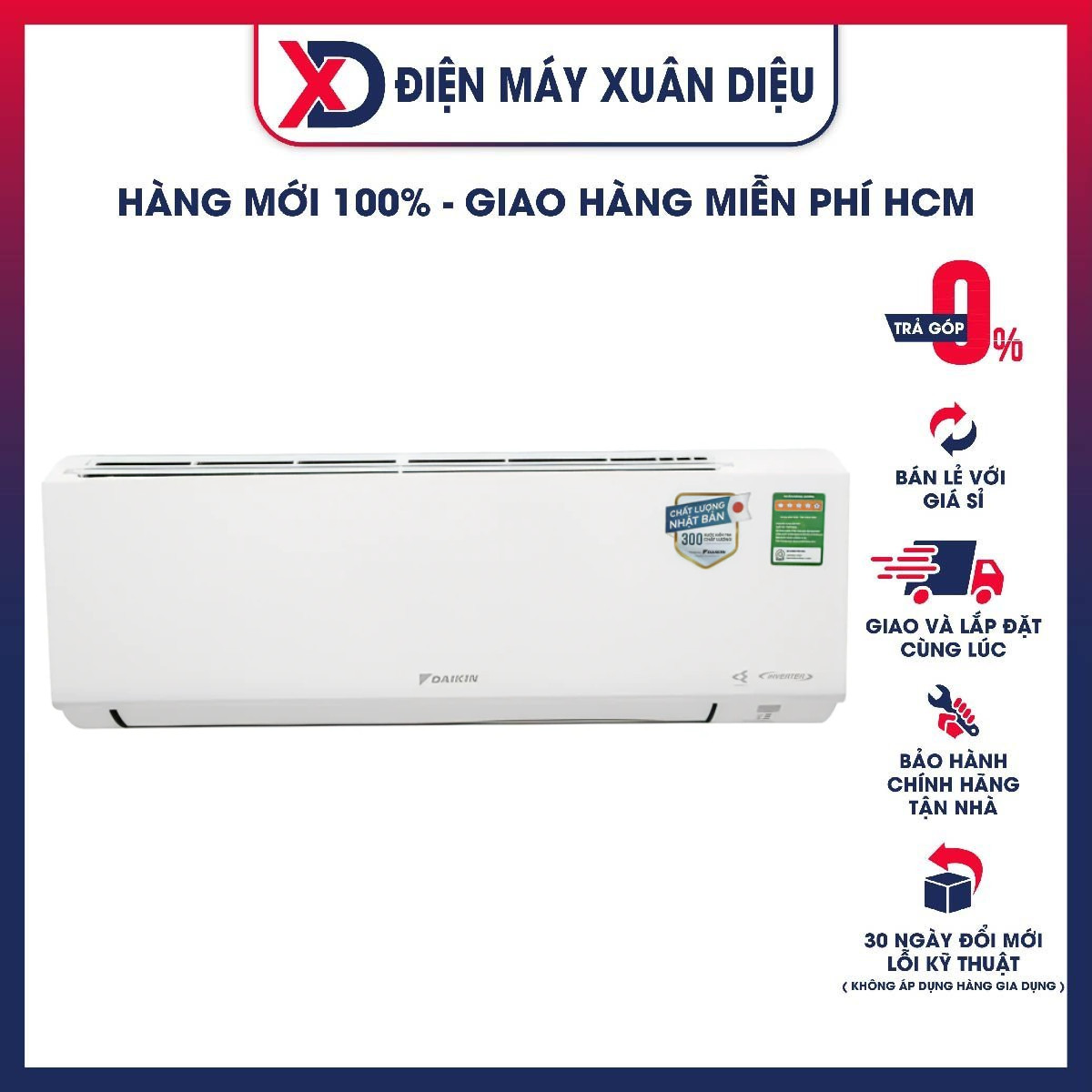 Máy lạnh Daikin FTKF50XVMV inverter 2.0HP - hàng chính hãng (chỉ giao HCM)