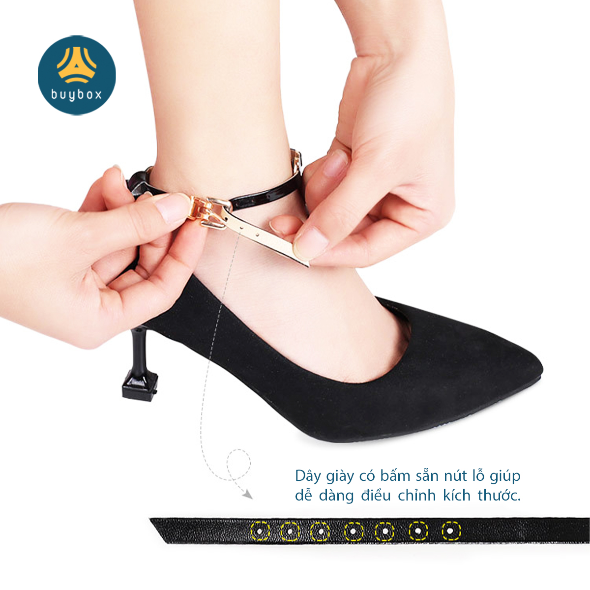Quai giày chống tuột gót có phụ kiện, chất liệu da PU êm chân, dùng khi mang giày cao gót, không gây đau chân - BuyBox - BBPK343