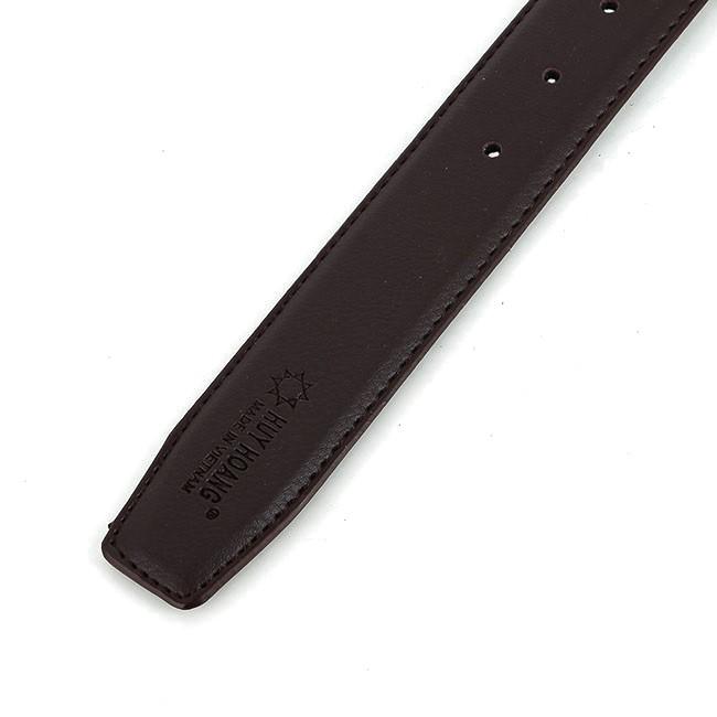Dây nịt nam Huy Hoàng 4 phân may viền màu nâu HC4003