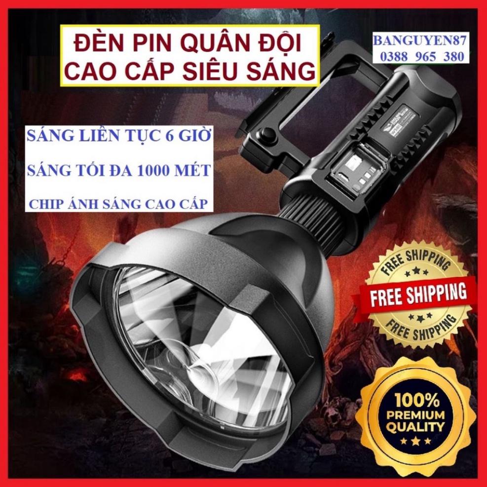 Đèn pin cầm tay siêu sáng chiếu xa 1000m chống thấm nước có chân đế W590 đèn pin QUÂN ĐỘI