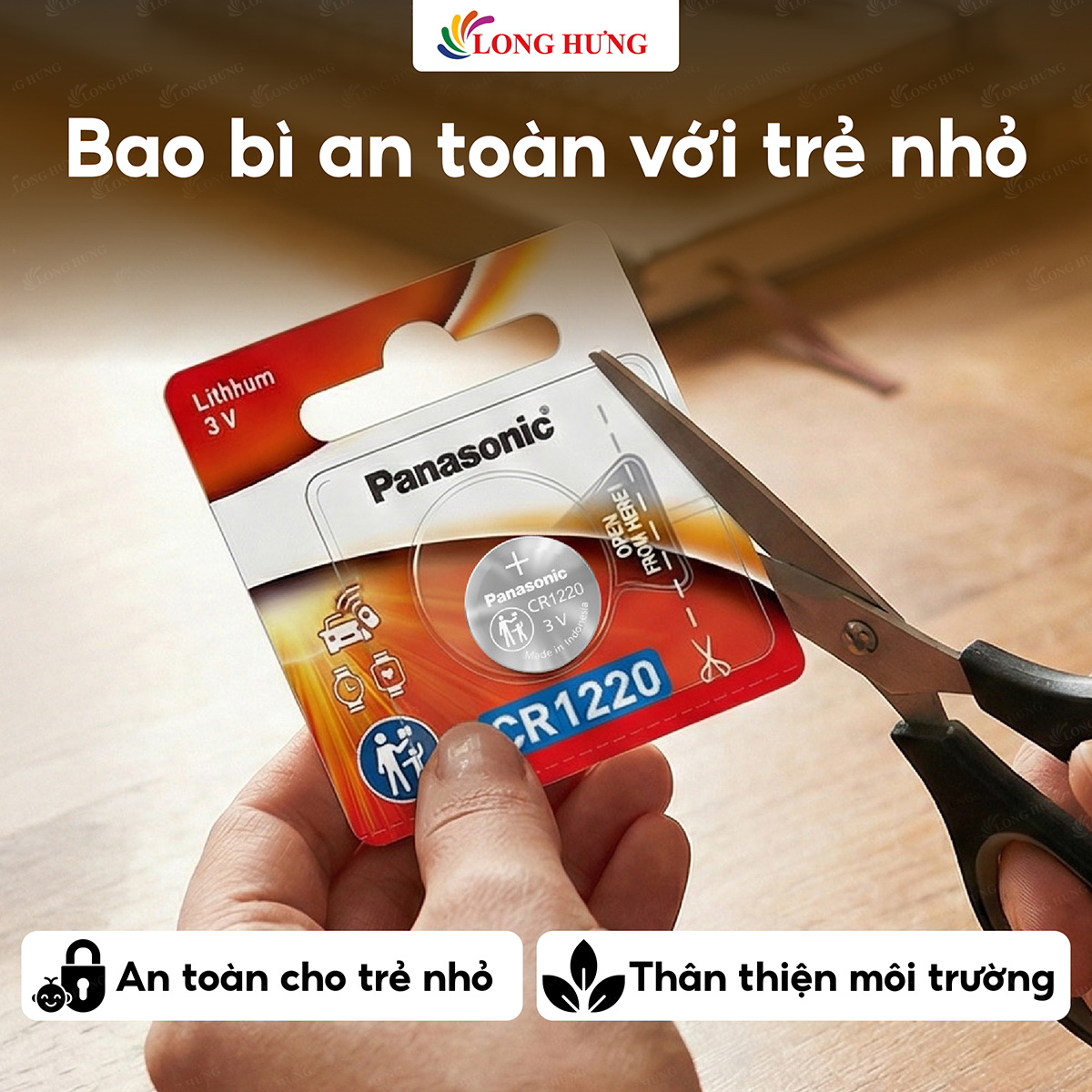 Pin nút Panasonic 3V CR-1220/5BE (1 viên/3 viên/5 viên/10 viên/50 viên) - Hàng chính hãng