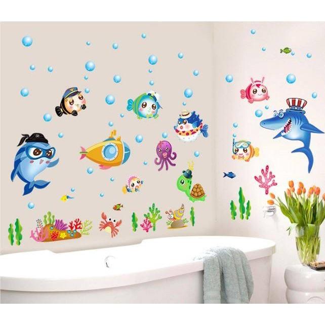 Decal dán tường cá ngộ nghĩnh 01