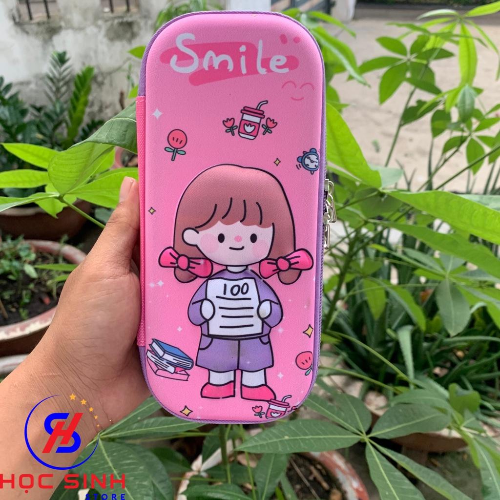 Bóp Đựng Viết Họa Tiết 3D Dễ Thương Nhựa cứng Eva Chống Sốc, Chống Nước Nhiều Mẫu