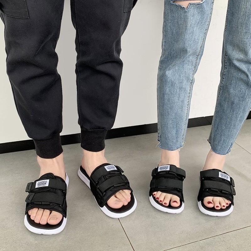 Dép 2 quai ngang nam nữ dán fashion kiểu dáng trẻ trung
