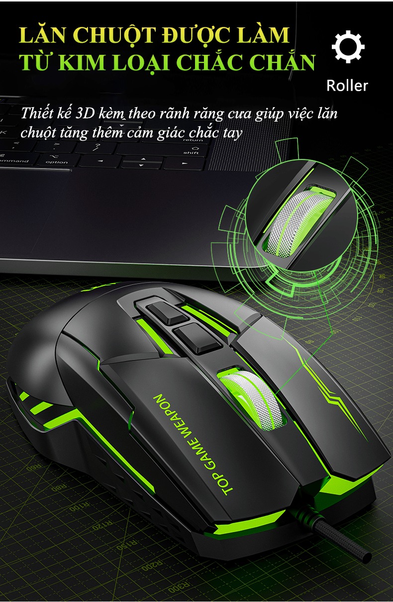 Chuột có dây SHIPADOO G7 thiết kế chuyên game với nút nhấn không ồn có đèn led 7 màu phù hợp với game thủ - HÀNG CHÍNH HÃNG