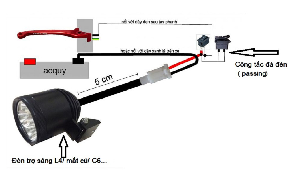 Đèn Trợ Sáng Xe Máy L9X ZAHA chuyên pha dành cho phượt thủ (tặng kèm rơ le chống cháy và công tắc on/off)