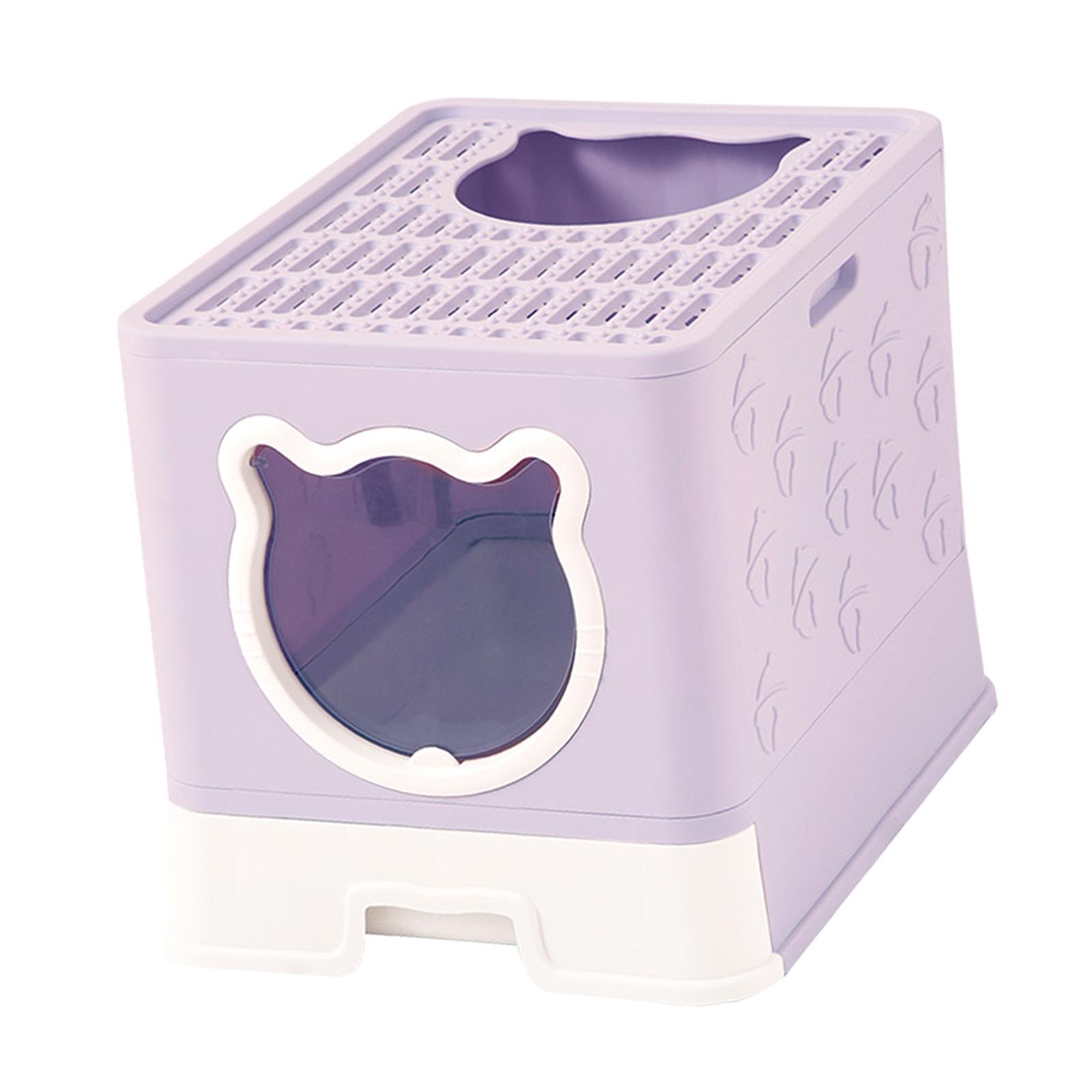 Hooded Cat Litter Box with Lid Enclosed Cat Litter Box Sand Box Container Cats Toilet Pet Litter Tray with Scooper for Rabbit Indoor Cats