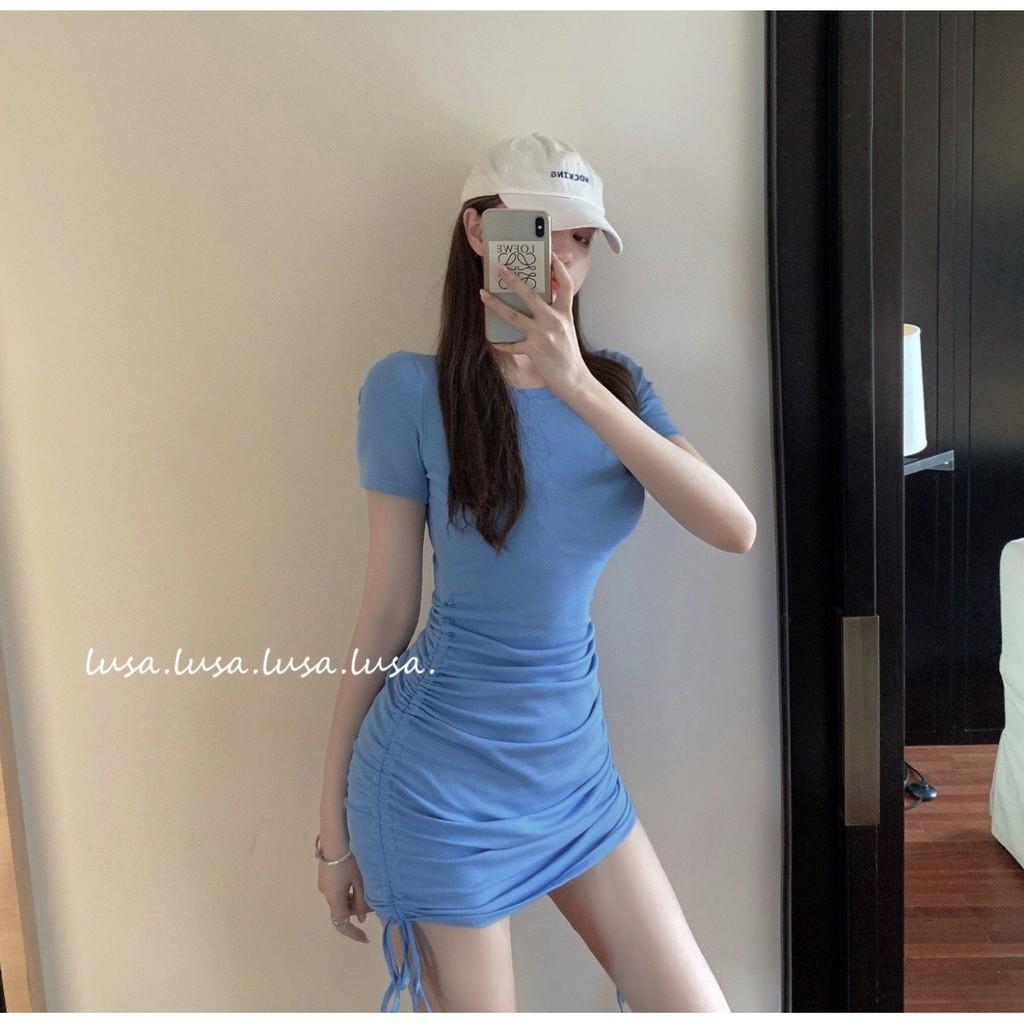 Váy body tôn dáng chất đẹp dây rút 2 bên sườn