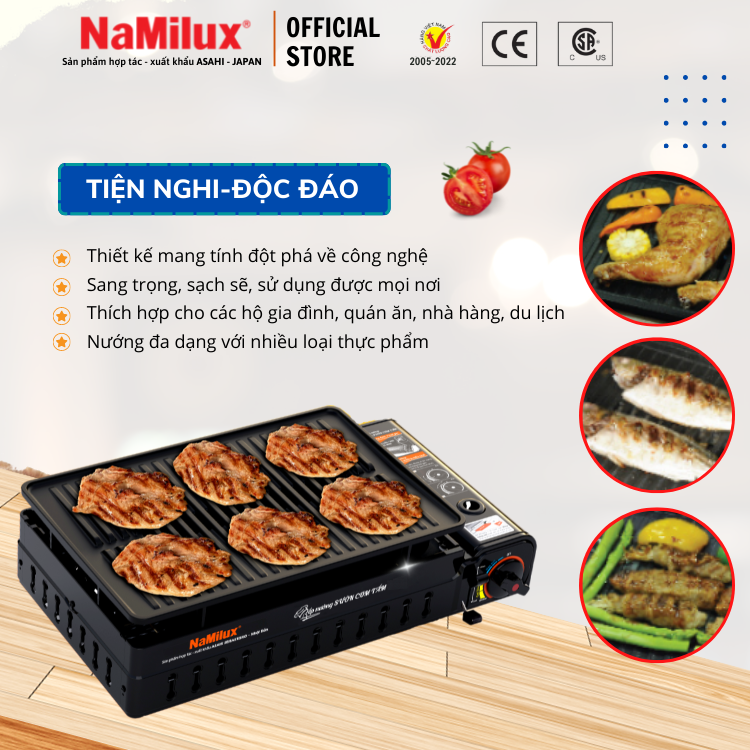 Bếp Nướng Tích Nhiệt NaMilux GM3053PF Size Lớn│BBQ, Camping, Dã Ngoạ│Vỉ Chống Dính Teflon - Whitford│Van An Toàn 2S Double Safety│Hàng Chính Hãng