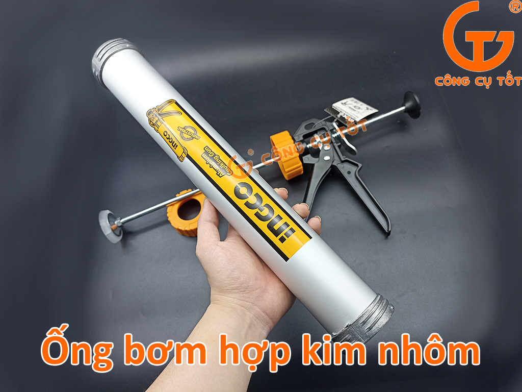 Dụng cụ bơm silicon ống nhôm Ø54 x 380mm Ingco HCG0115