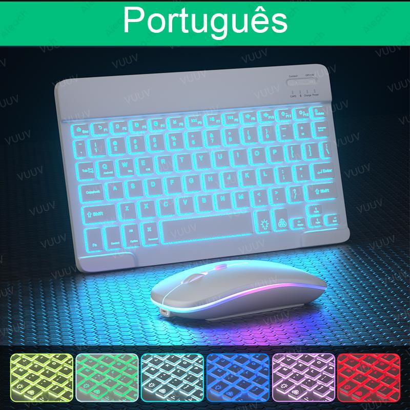 Dành Cho Máy Tính Bảng iPad Bàn Phím Có Đèn Nền Bluetooth Không Dây-Tương Thích Bàn Phím Chuột Dành Cho Android Windows IOS Điện Thoại Máy Tính Bảng Laptop