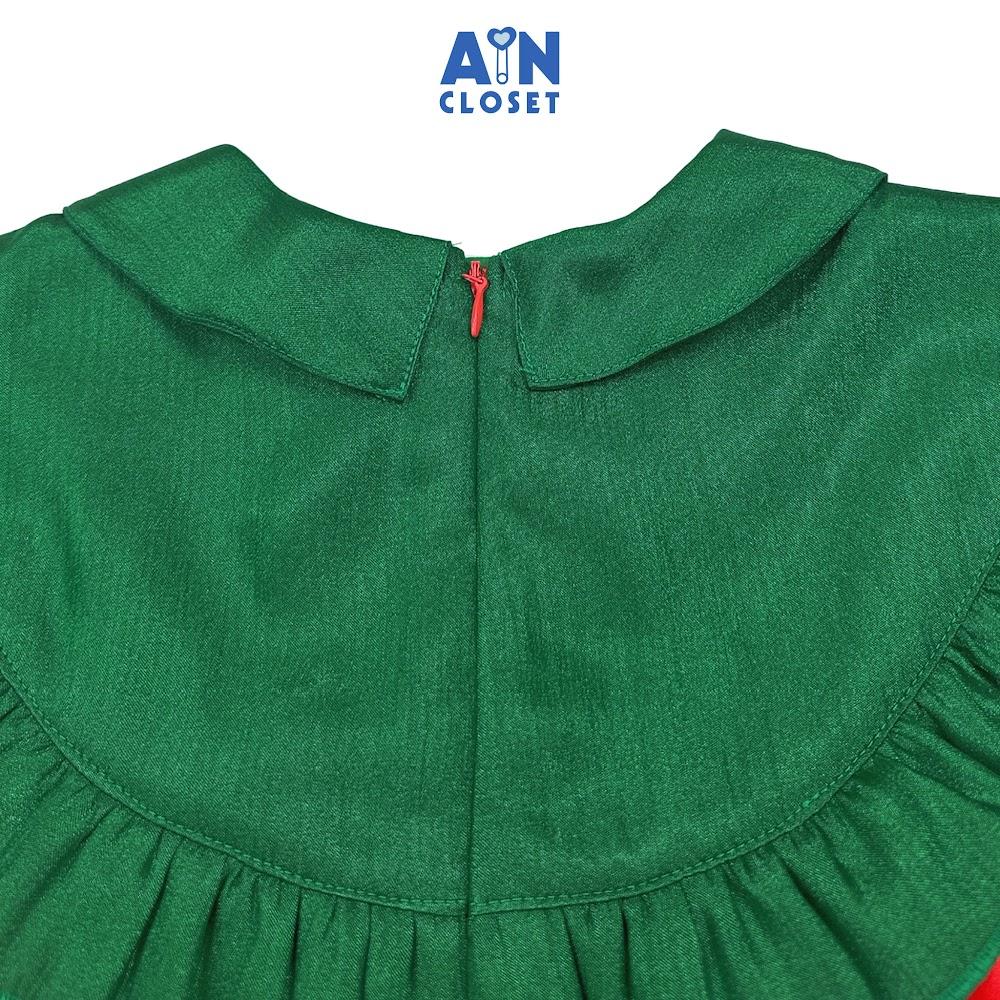 Đầm bé gái họa tiết Bèo Nhí Xanh Đỏ Tơ - AICDBGOKEJHU - AIN Closet