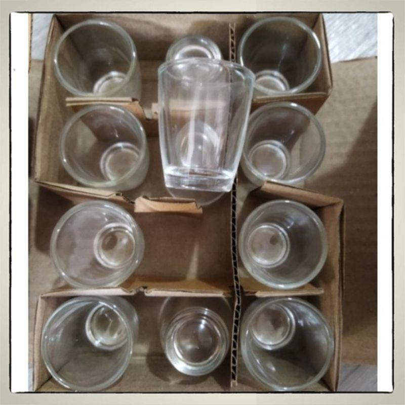 Bộ cốc, ly uống rượu hạt mít hộp 12 cái