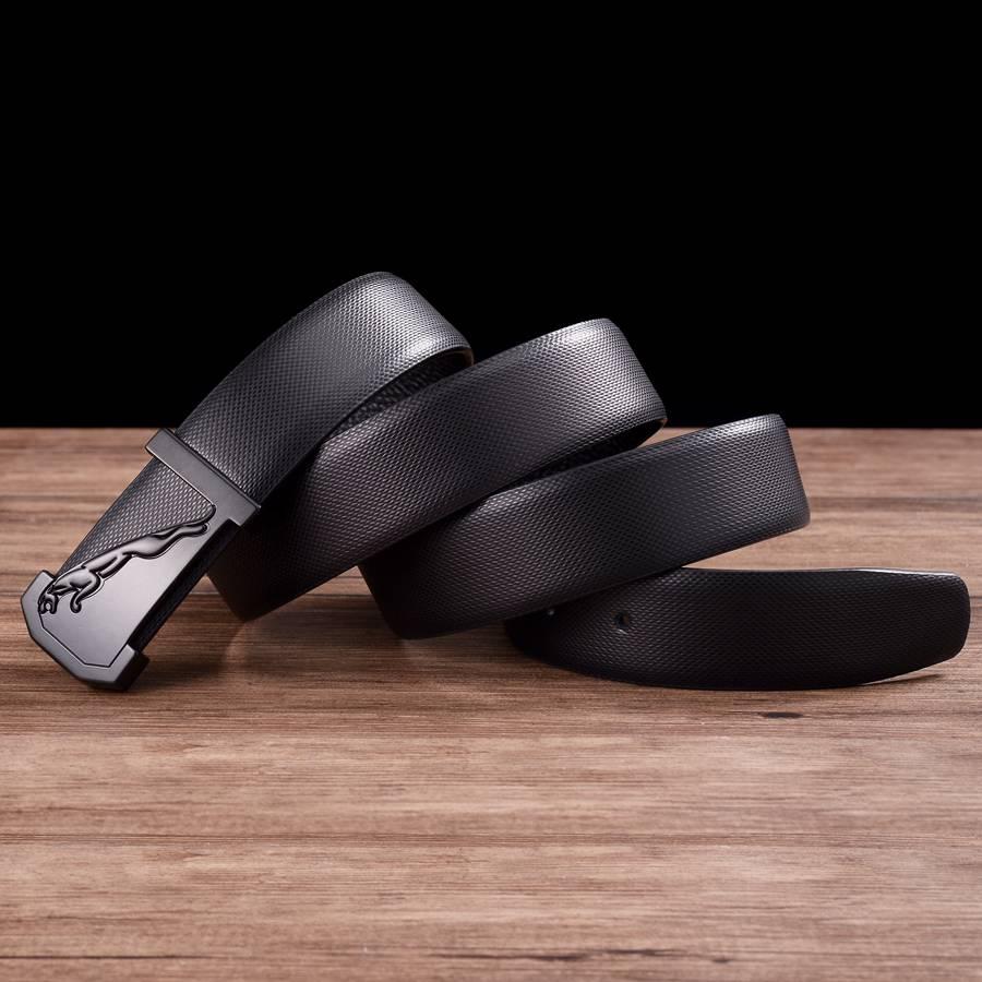 Men’s Leather Dress Belt Fashion Leather Waistband New Plate Buckle Belt Width:33mm
