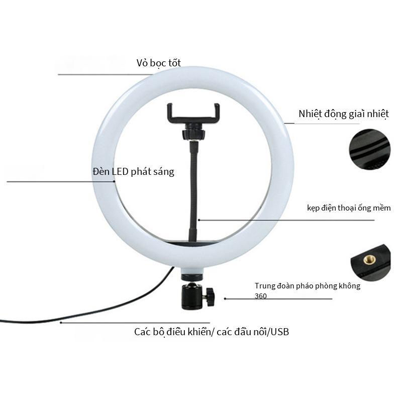 Giao hàng nhanh 8 inch làm đẹp phát sóng trực tiếp ánh sáng dạng vòng ánh sáng dịu nhẹ ánh sáng trắng ba màu lấp đầy ánh sáng chụp selfie di động khẩu độ lấp đầy ánh sáng
