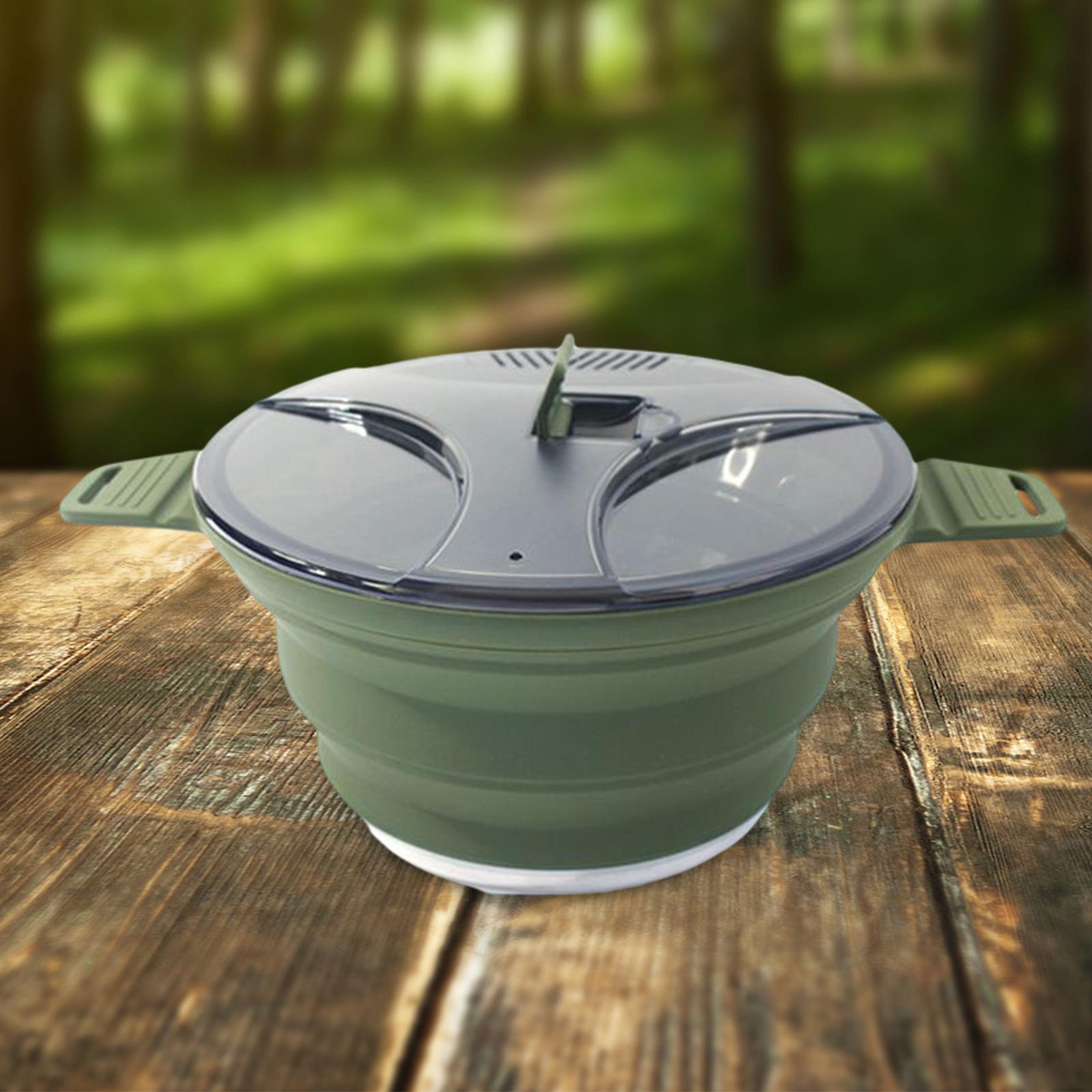 2.5L Collapsible Camping Cooking Pot Outdoor Cookware Water Kettle Teapot