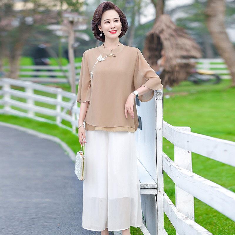 Áo Trung Niên Cổ Tàu Thời Trang Cho Mẹ Và Bà Phong Cách Sang Trọng Lịch Sự, Có Big Size