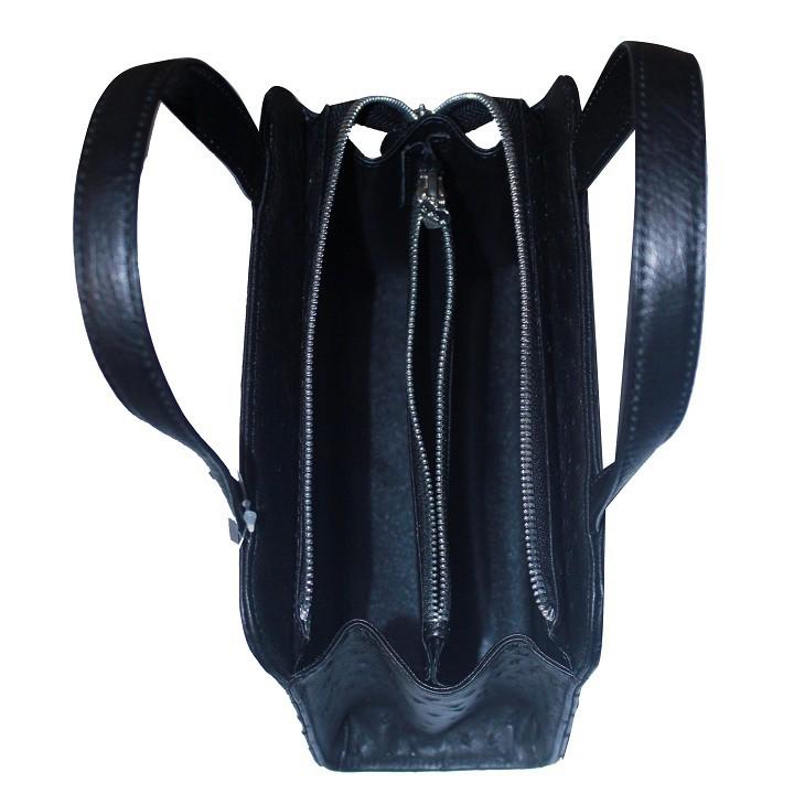 Túi xách nữ Huy Hoàng da đà điểu cỡ nhỏ màu đen HP6463