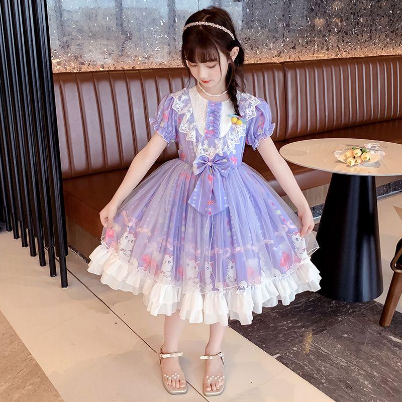 SHUANGYAN Đầm bé gái 2022 Váy mùa hè Lolita Váy mùa thu Cô gái nhỏ Váy công chúa Váy trẻ em Lolita