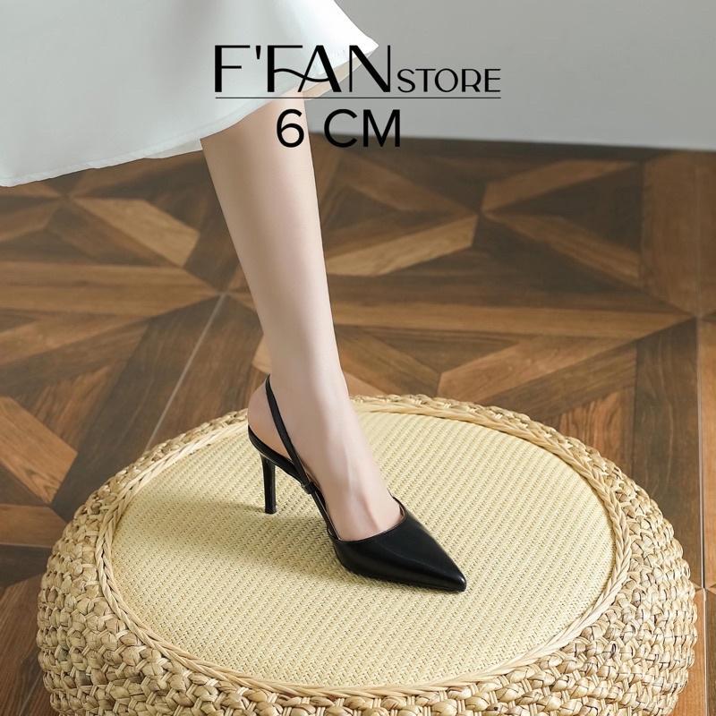 Giày Hở Gót Da Mềm, Cao Gót Nữ 810 Màu Đen Be Trắng Sữa FFAN STORE