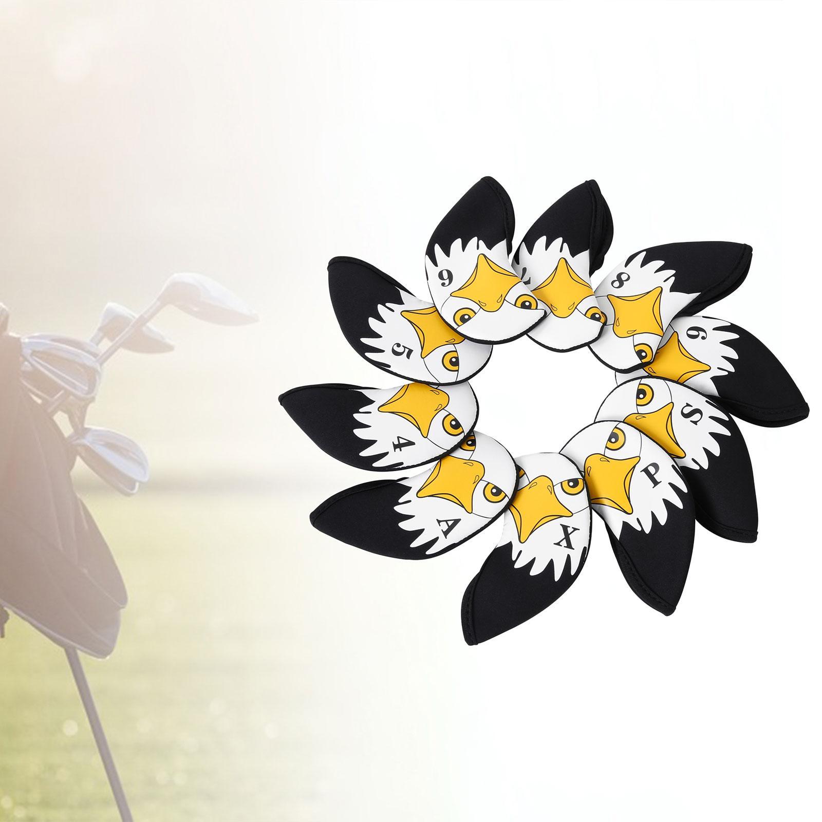 10x Golf Iron Headcovers Set Neoprene Golf Club Head Cover Protective Headcover Sleeve for Unisex