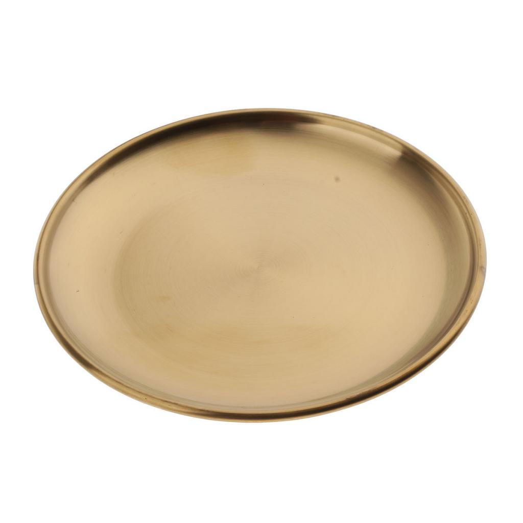 Dinner Plate Dish Stainless Steel 5.5" Grilled Barbecue Dinning Table Tableware