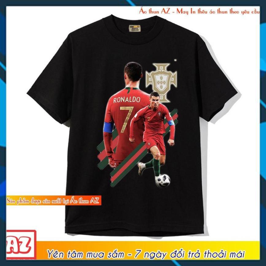 Áo thun unisex nam nữ in hình Ronaldo Bồ Đào Nha - Có Bigsize M2731
