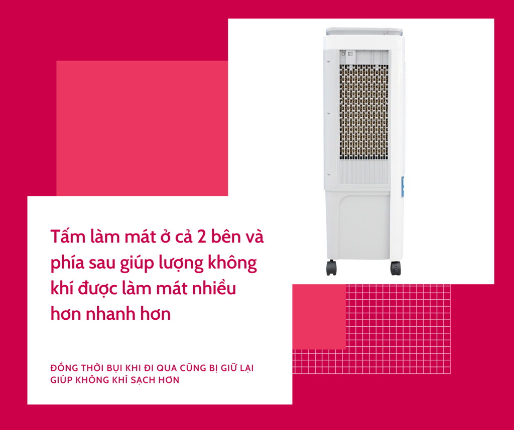 Quạt làm lạnh Không Khí Mishio MK267 100W 42L 43x34x97cm - Hàng chính hãng