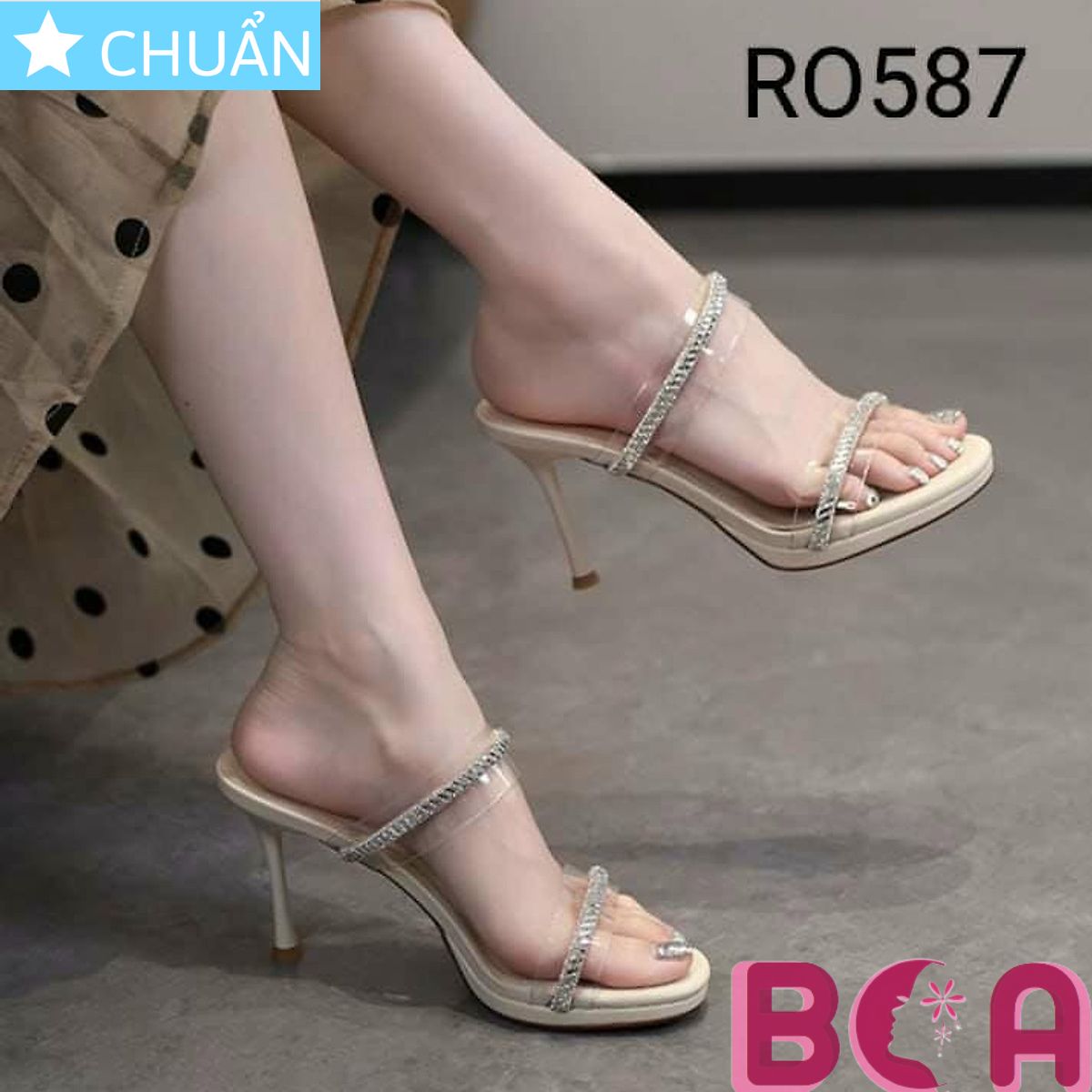 Cao gót nữ hở mũi 8p RO587 ROSATA tại BCASHOP thiết kế sang trọng, tôn dáng, thể hiện gu thời trang sang trọng, nổi bậc