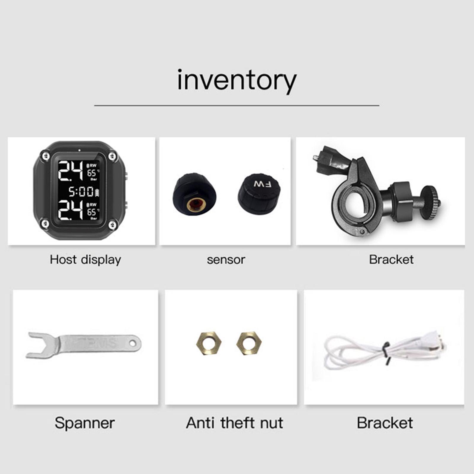 Motorcycle  Tire Pressure Monitoring System Warning Gauge Easy install