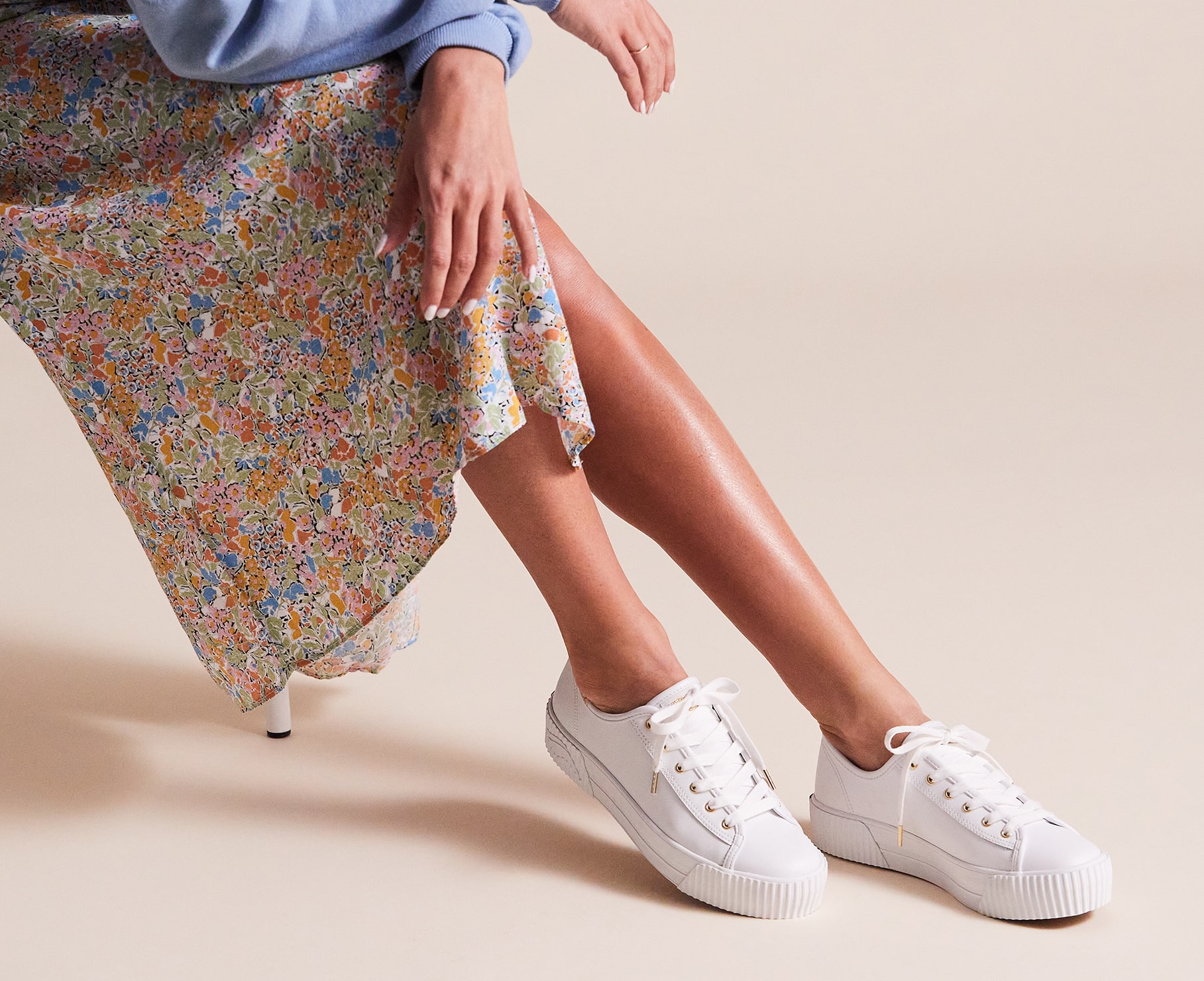 Giày Keds Nữ- Triple Kick AMP Leather White- KD064549