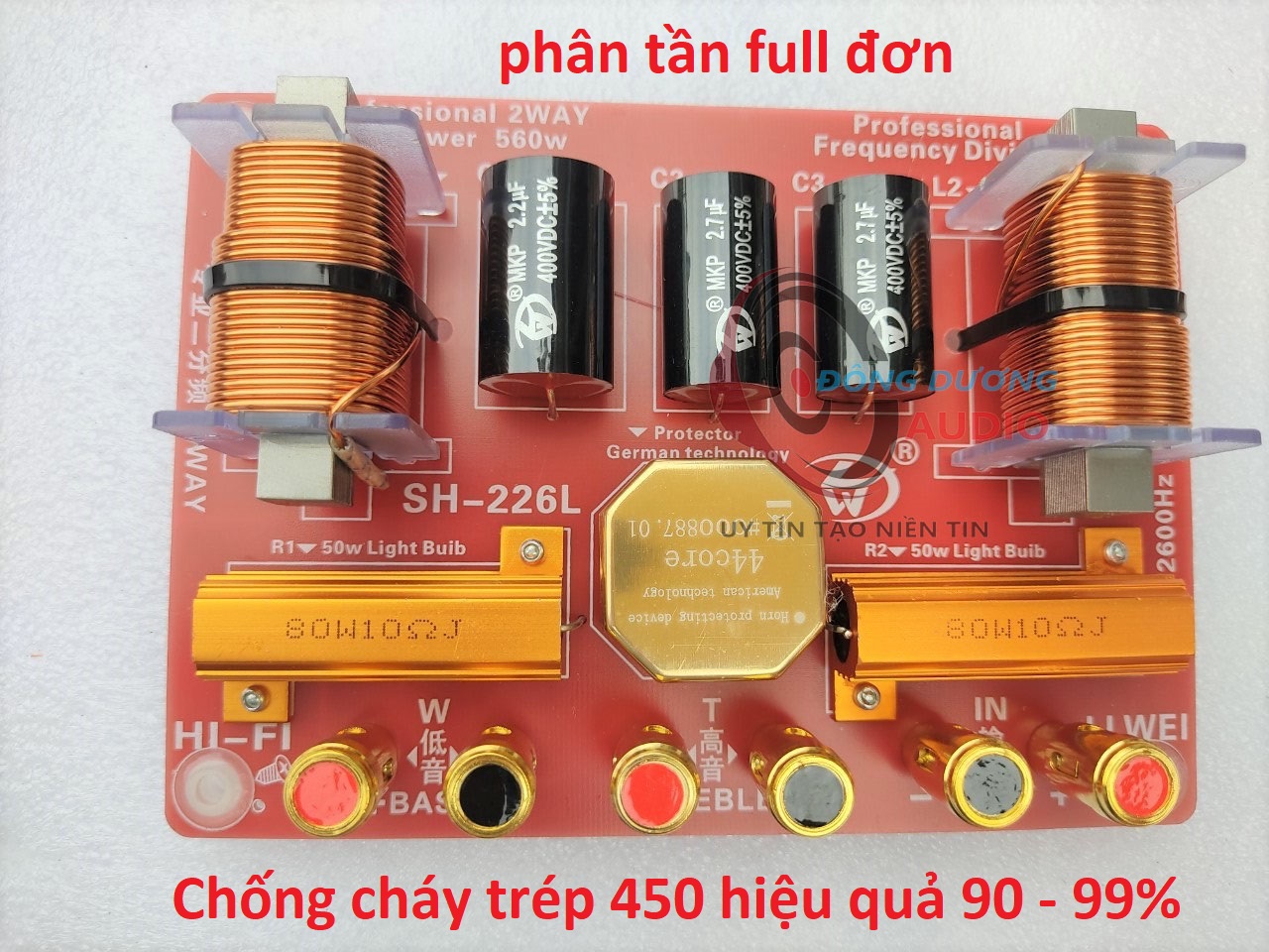 MẠCH PHÂN TẦN CHỐNG CHÁY TRÉP 450 - SH226L - LẮP 1 BASS + 1 TRÉP - PHÂN TẦN FULL ĐƠN - HÀNG NHẬP KHẨU