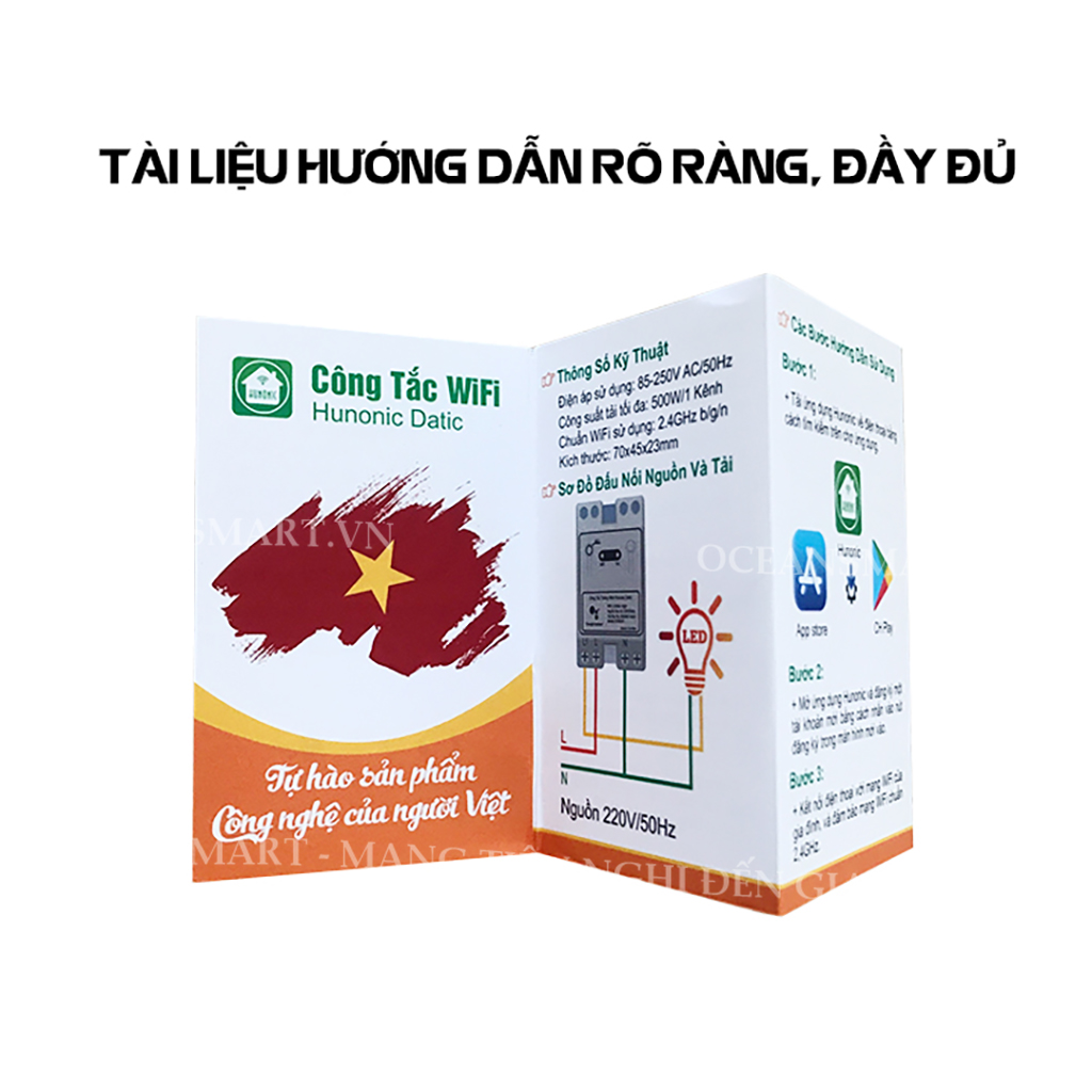 Công Tắc Thông Minh, Công Tắc Wifi Giá Rẻ Hunonic Datic Basic - DTBS01